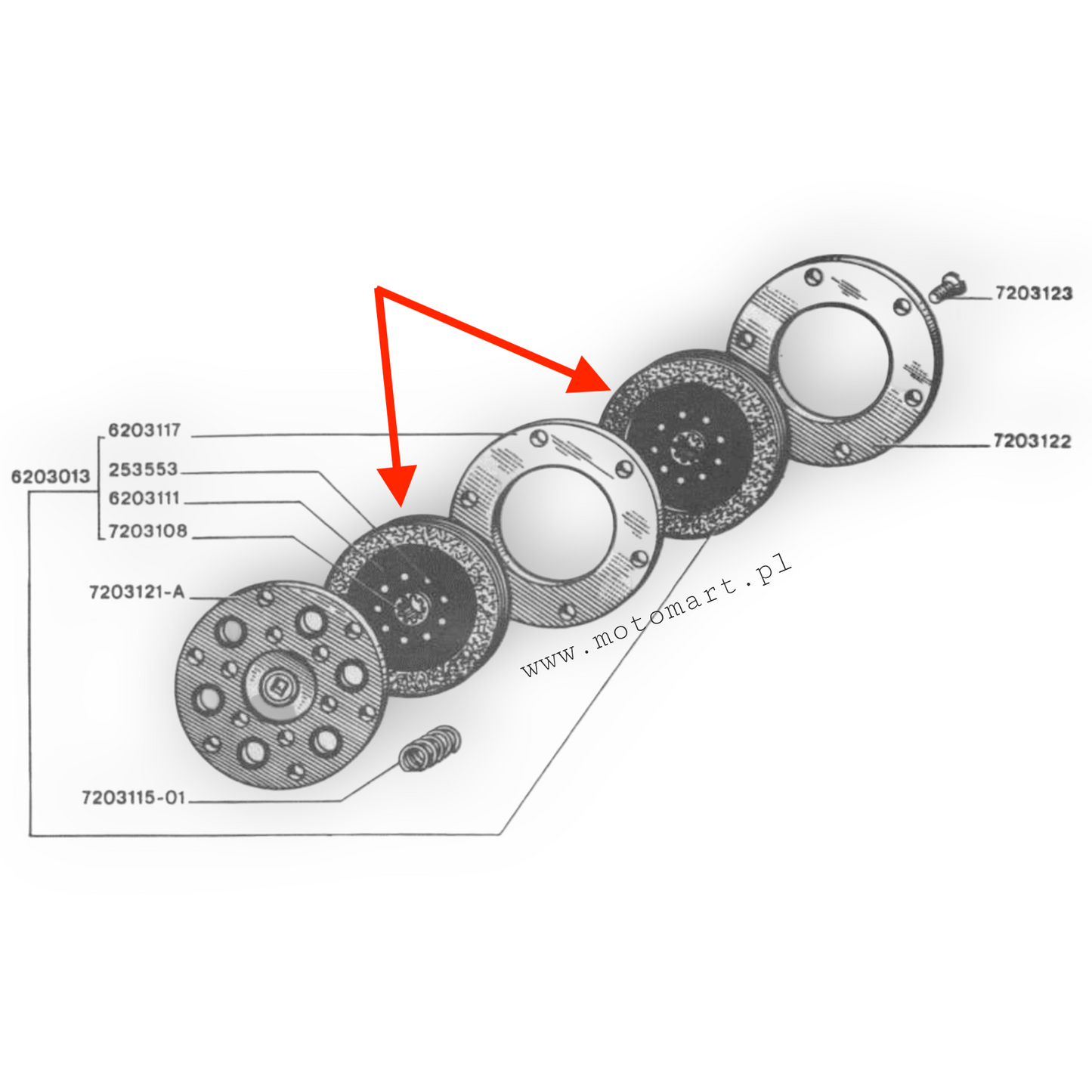 Tarcza sprzęgła Dniepr MT K750 Ural M72 silnik sprzęgło TARCZE dysk wycisk