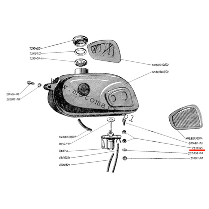 Gumka pod zbiornik K750 Dniepr Mt M72 Ural rama bak guma uszczelka podkładka